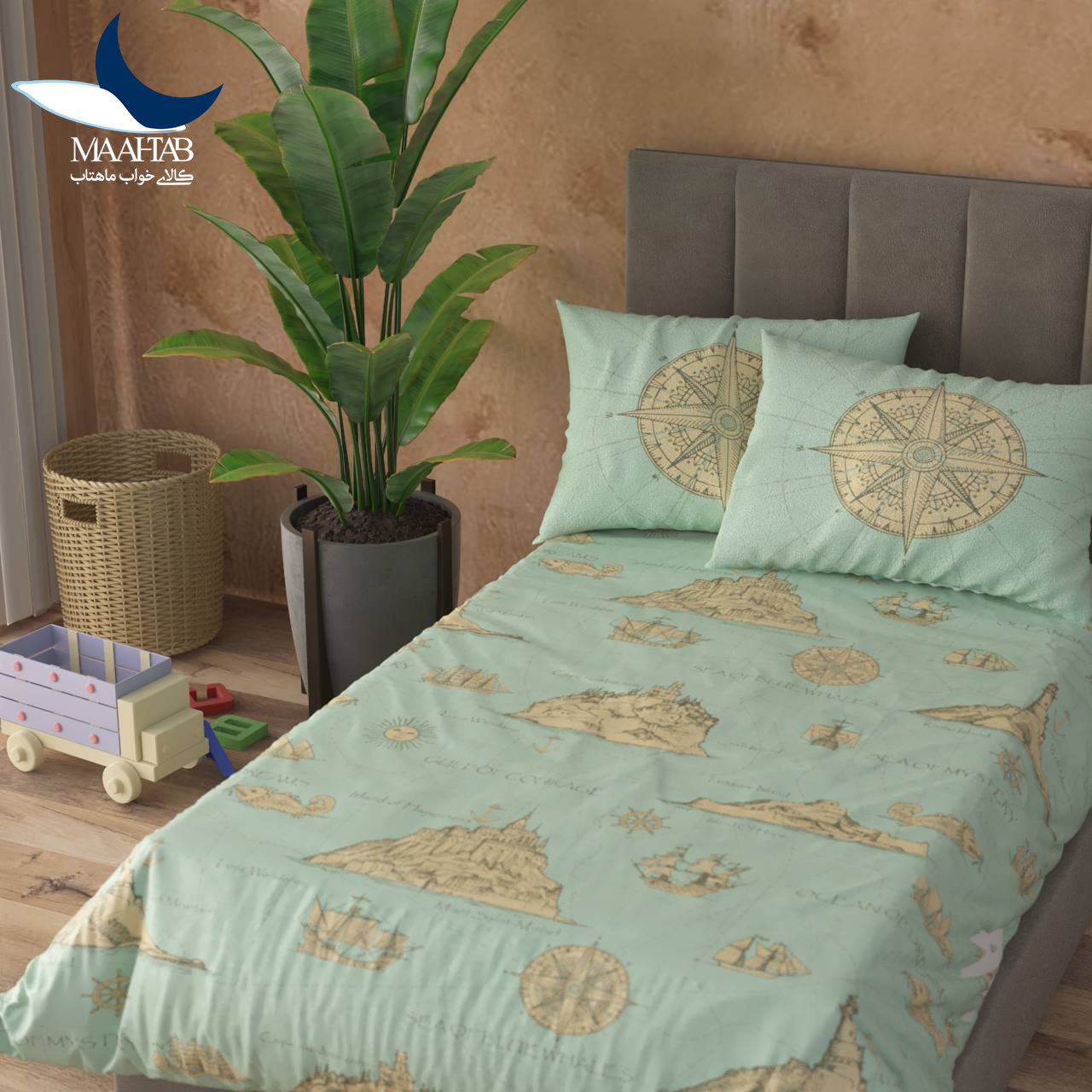 تصویر جانبی محصول روتختی کلاسیک اکو یکنفره  4 تکه ملحفه 90